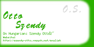 otto szendy business card